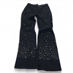 Aqua Jeans Black Denim with Rhinestones